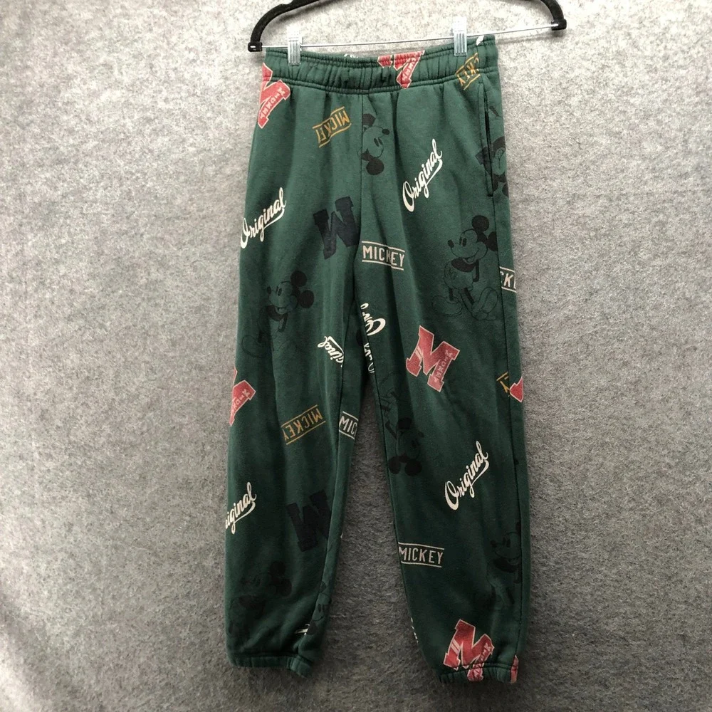 Gap Disney Mickey Mouse Matching Hoodie Joggers Set Boys L 10 Green Sweatsuit